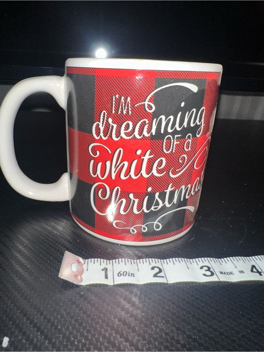 Royal Norfolk Red and Black Plaid Ceramic Holiday Mug